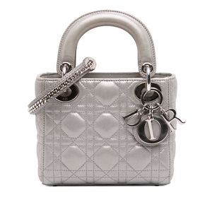 Pre-Loved Dior Mini Iridescent Lambskin Cannage Lady Dior
